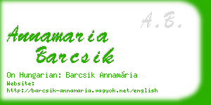 annamaria barcsik business card